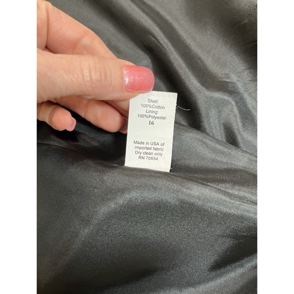 Vtg Orvis Black Velvet Blazer Womens 16 Dark Academia Tailored Jacket - Picture 6 of 12